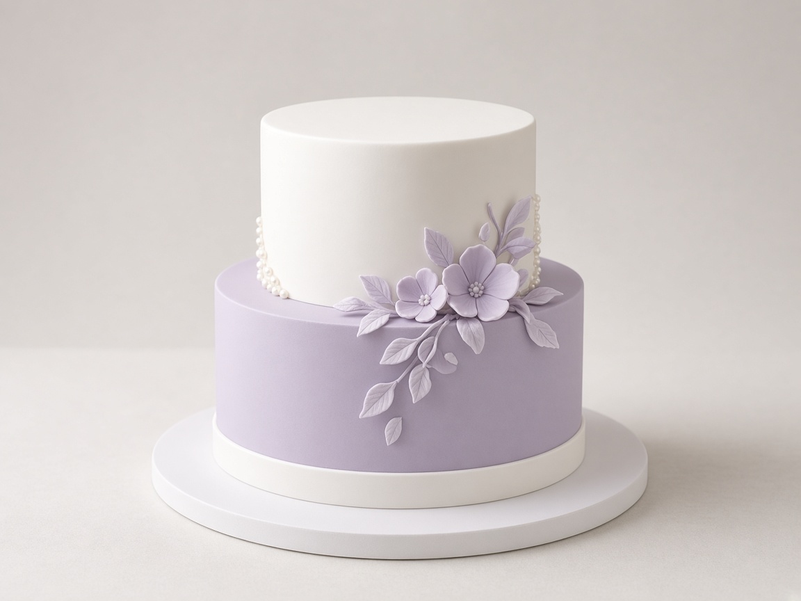 Cake covered in professional white fondant